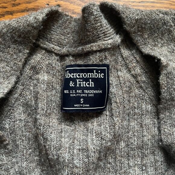 Abercrombie & Fitch Women's Small S Ribbed Knit Long Cardigan Dress Gray - Picture 2 of 8